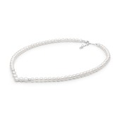Colier perle naturale si argint cu pietre 45 cm DiAmanti 232-59-G